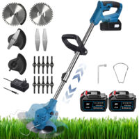 Coupe-Bordures Sans Fil MAGICFOX 36V avec Tube Télescopique, Tête Pivotante et 3 Types de lames - Livré avec 2 Batteries 4.0Ah - Bleu