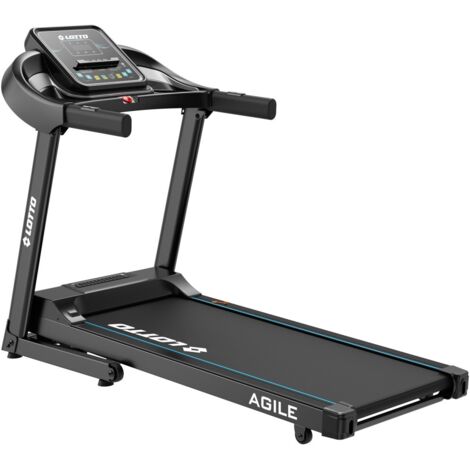 Tapis de course électrique 1,5 CV – Vitesse 1-10 km/h – Inclinaison motorisée 15 niveaux – Surface 120x40 cm – Connectivité Bluetooth – AGILE – Lotto