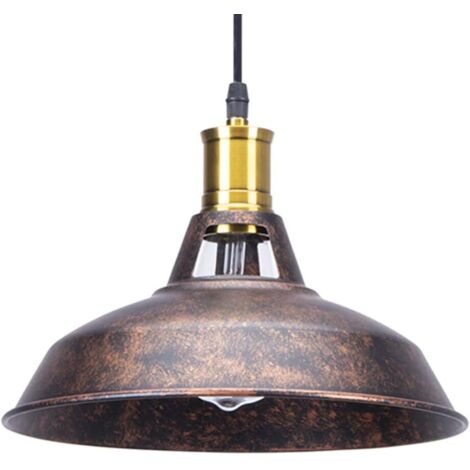 Lampada a sospensione industriale vintage E27 LED, paralume da soffitto retrò per cucina, sala da pranzo, soggiorno, camera da letto, ristorante, ruggine
