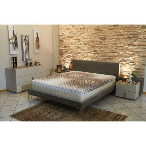 Lot de 2 Matelas - Face ete + ame Face Hiver Memoire de forme 65 Kg/m3 Tissu Soja Naturel 90x200 x 25 cm luxury brown Souple - Dehoussable Housse Lavable - 7 Zones de Confort (1/5)