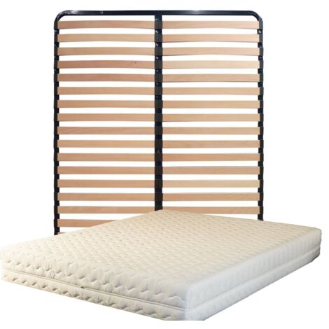 Matelas 140x200 + Sommier Démonté + pieds Offerts Mousse rembourrage 100 % polesther - âme 100 % polyuréthane poli lattex Indéformable - Déhoussable Housse Lavable - Hauteur 19 cm - Soutien Ferme (1/4)