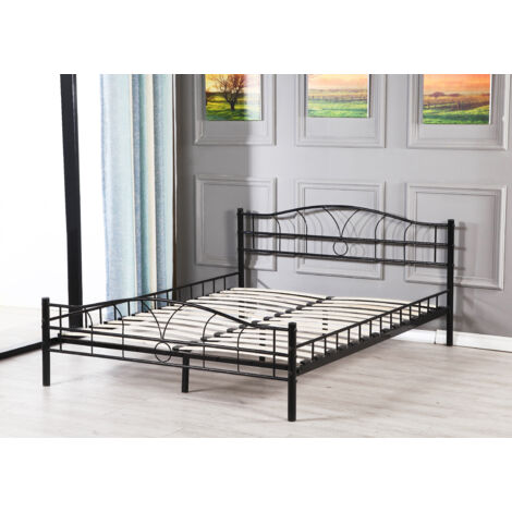 Lit 90x190 Metal Moderne - Compatible Adulte Enfant - Construction Solide - Confort Optimal - Design Élégant - Idéal pour Chambre - LIT MIKE NOIR (1/4)