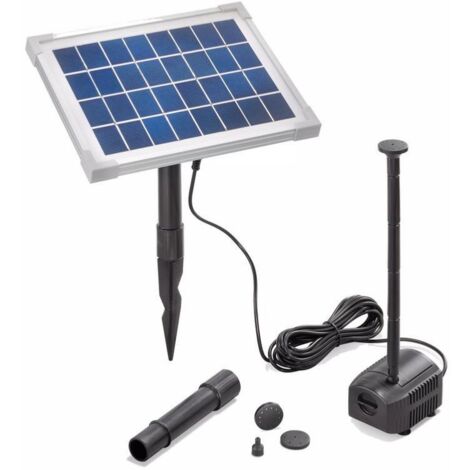 Esotec – Pompe fontaine solaire 250L-5W – Hauteur de refoulement 1.2m – Débit max 250 l/h – Protection marche à sec – Pour petits bassins