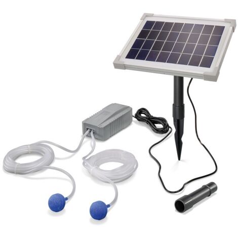 Esotec – Aérateur de bassin solaire 5W 200 l/h – Pompe à air pour oxygénation – Autonome avec panneau solaire – 101844