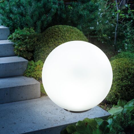 Esotec – Lampe solaire boule 50 cm avec 2 piquets – 7 couleurs RGB – Résistante aux intempéries – Éclairage jusqu'à 8h – 102612