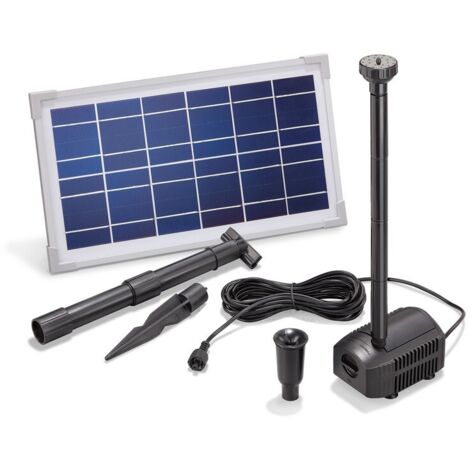 Esotec – Pompe solaire pour bassin – Puissance 8W – Hauteur de refoulement 0,5m – Débit 380L/h – Protection marche à sec – 101910