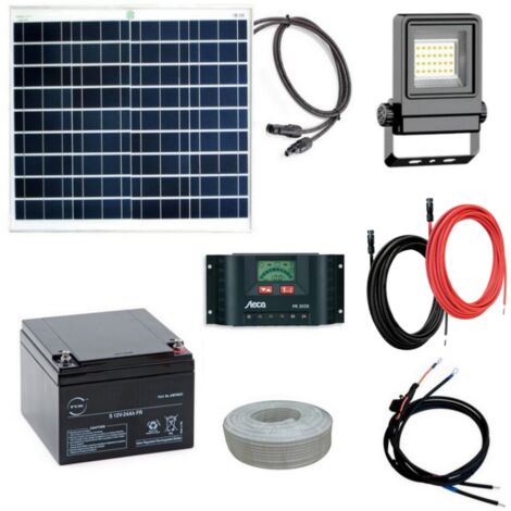 Kit eclairage solaire panneau ou enseigne programmable 50W-10W