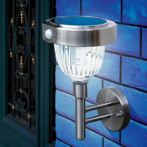 Esotec – Applique solaire 1W avec détecteur de mouvement – Acier inoxydable – 83.5 lumens – Autonomie toute l'année – Pour entrées et passages (1/8)