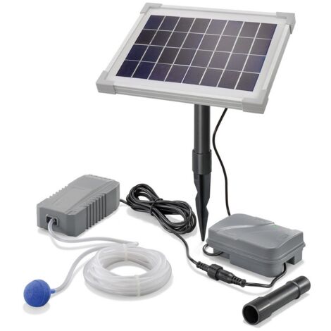 Aérateur de bassin solaire 5W 130 l/h + batterie aération de bassin oxygène esotec 101843