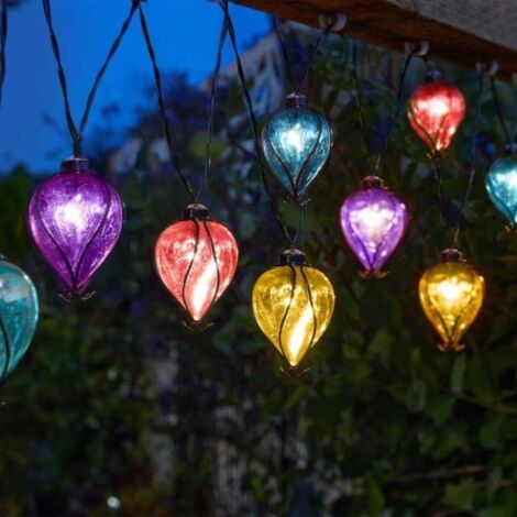 Guirlande solaire lumineuse avec 10 ballons arc-en-ciel