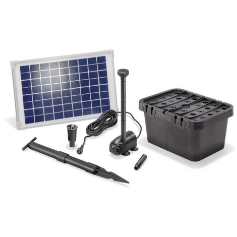 Esotec – Kit pompe solaire bassin 600L-10W – Débit 600L/h – Hauteur de refoulement 1,4m – Panneau 10Wc – 101066