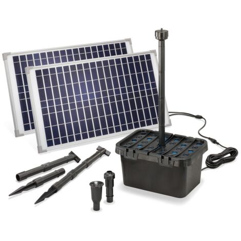Esotec – Pompe solaire 50W 1700 l/h – Hauteur de refoulement max 1,5m – Fonctionnement direct au soleil – 100904