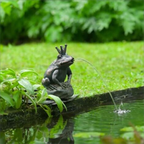Ubbink – Sujet cracheur roi des grenouilles – Fontaine de jardin en polyrésine – Dimensions 27 x 20 cm – Débit d'eau 600-1000 L/h