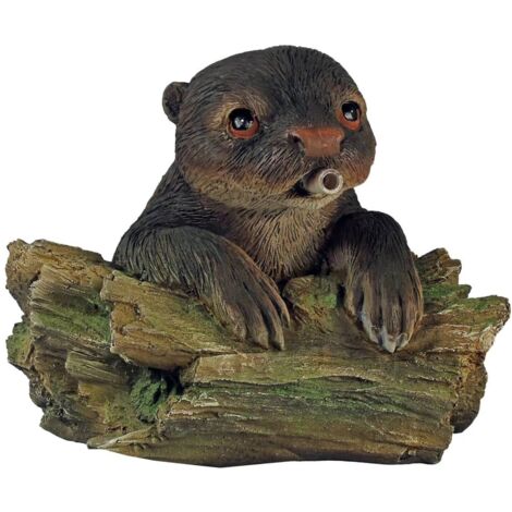 Ubbink – Fontaine de jardin cracheur loutre 21cm – Matériau polyrésine – Débit d'eau 300-1000l/h – Raccord tuyau 12-13mm