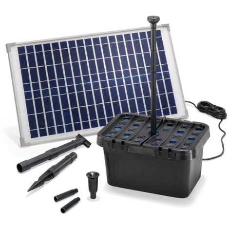 Esotec – Pompe solaire 25W 875 l/h – Filtre pour bassin jusqu'à 1000L – Protection marche à sec – 100902