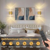 Wandlampe Moderne Akkubox Blasen-Acryl Gebürsteter Kupfer 10000mAh 2er Pack