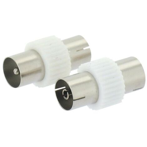Adaptateur coaxial Dhome 9/9,52 mm Femelle/Mâle et Femelle/Femelle – Boîte de 2