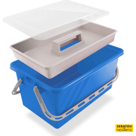 Boite de rangement 24 L Bleu - couvercle Translucide - SERATOU - 5910238 (1/5)