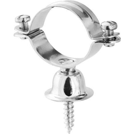 Presto – Collier de serrage en laiton chromé Ø 28 mm – Avec rosace d'écartement – Pour tube – Lot de 10