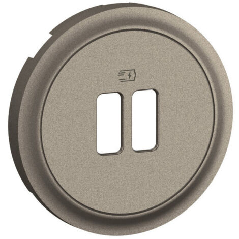 Enjoliveur pour Prise USB Simple ou Double en Titanium pour Céliane – Modèle CT0154 – Legrand (1/3)