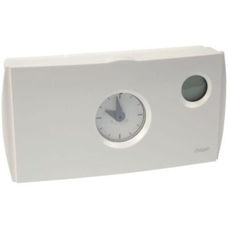 Hager – Thermostat d'ambiance programmable 2 fils – Alimentation par 2 piles LR6 – Programmation journalière – Plage de réglage 6 à 30 °C (1/3)
