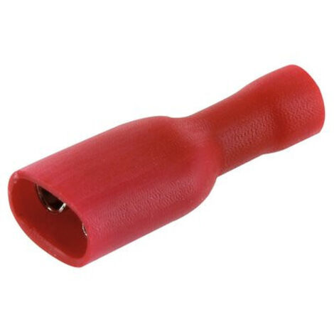 Clip femelle isolé en PVC rouge, diamètre 6,35 mm, vendu par lot de 10 (1/3)