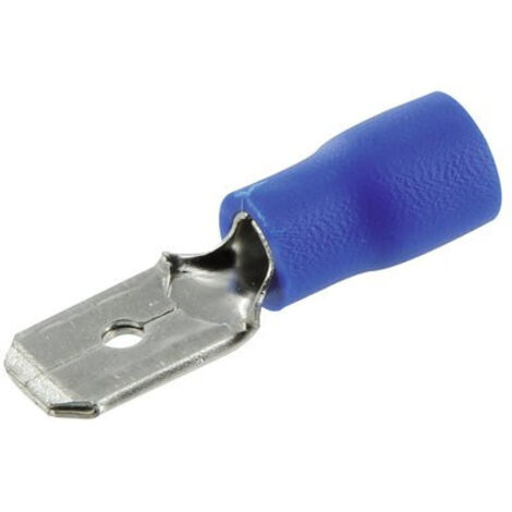 Clip mâle pré-isolé bleu de 6,35 mm (section 1,5 à 2,5 mm²) - Sachet de 10 pièces - Dhome MDD (1/4)