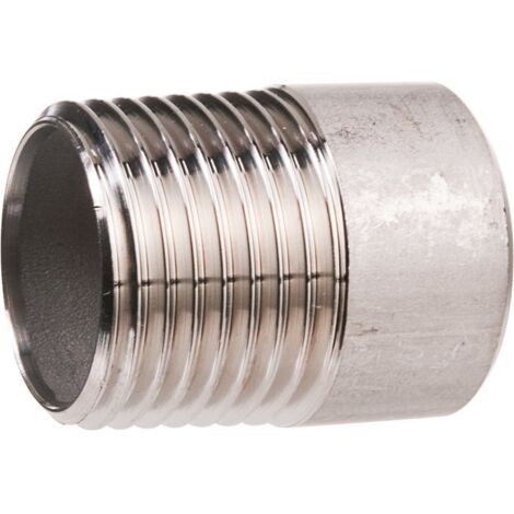 Demi raccord inox droit à visser - M 3/4' - 33 mm