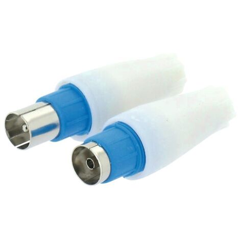 Fiche coaxiale droite Dhome Ø 9,52 mm – 1 femelle et 1 mâle – Boîte de 2 (1/2)