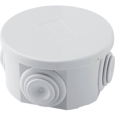 Boîte blanche ronde IP44 avec passe-fils, diamètre 65 mm, 4 embouts - GEWISS GW44051 (1/2)
