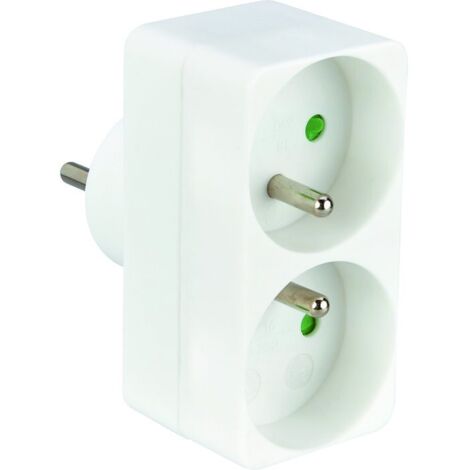 Fiche multiprise - Biplite - Dhome - 2 x 2P+T - 16 A - Blanc (1/4)