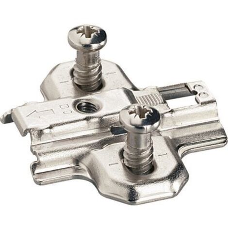 Plaque de commutateur en acier mat avec vis de fixation + embase prémontée avec vis HETTICH 79374 (1/2)