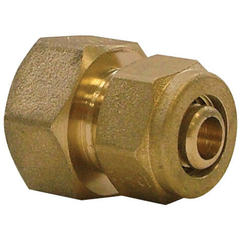 Comap – Raccord PER à compression femelle 1/2' – Diamètre 16 mm – Laiton CW617N – Applications sanitaires et chauffage