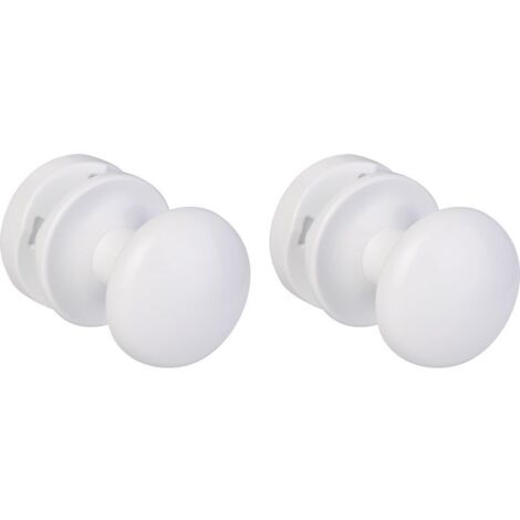 Atlantic – Patère de salle de bain blanche – Lot de 2 – Pour tubes ronds de sèche-serviettes – Installation sans perçage – Finition élégante