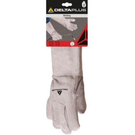 Gants en Croute Soudeur Gris Taille 10 Delta Plus DPTC71510 avec Manchette de 15 cm (1/4)