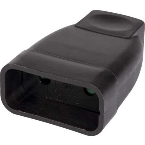 Fiche électrique femelle 2P 6A noir 9mm Dhome (1/2)