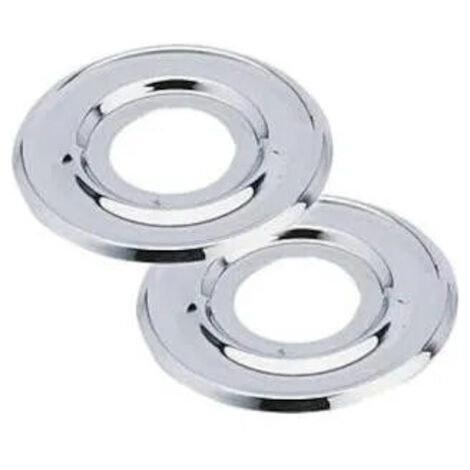 Riquier – Rosace chromée plate 20x27 mm – Ø extérieur 55 mm – Laiton chromé – Vendu par paire pour installations plomberie