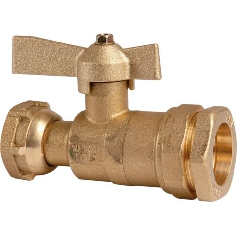 Ravani – Robinet d'arrêt à boisseau sphérique F 3/4' – Ø 25 mm – Avant compteur d'eau – Pour tube polyéthylène semi-rigide