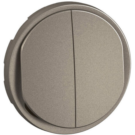 Legrand – Enjoliveur double pour poussoir ou va-et-vient CT2001 – Finition titanium – Compatible avec mécanismes Céliane – Usage intérieur uniquement