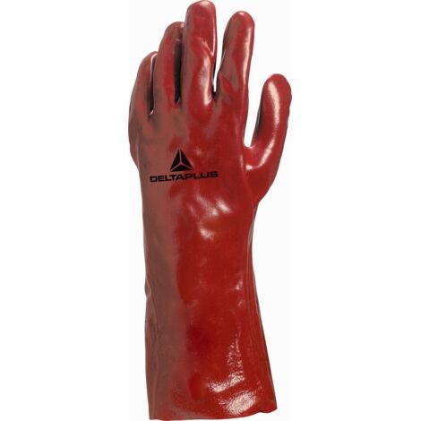 Delta Plus – Gant anti-chaleur PVC 35 cm rouge – Résistant aux produits chimiques – Norme EN 388 – Taille 10 – PVC733510
