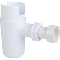 Nicoll – Siphon de sol PVC blanc orientable 360° – Diamètre d'entrée F 32 mm – Résistance thermique jusqu'à 125°C – 201176
