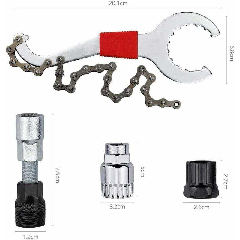 Kit De Réparation Vélo – Fouet à Chaîne Et Extracteur De Cassette – Compatible 7 à 11 Vitesses – Pour VTT, Route, Ville - 9