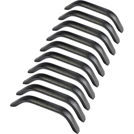 Rnemitery – Lot de 10 poignées de tiroir en aluminium noir – Entraxe 128mm – Finition sablée – Résistance à l'humidité pour meubles modernes
