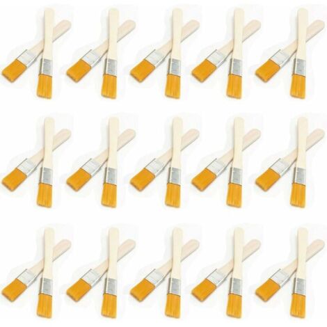 30× Pinceaux à poils plats avec manche en bois Pinceaux à peinture en bois Pinceaux à peinture pour murs Pinceau à peindre (1/5)