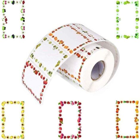 500 Pièces Autocollant D'étiquette de Fruits, Confiture Autocollants Auto-Adhésifs, Étiquettes de Congélateur, Cadeaux de Confitures Ideal Pour Les Bocaux de Confiture (1/5)