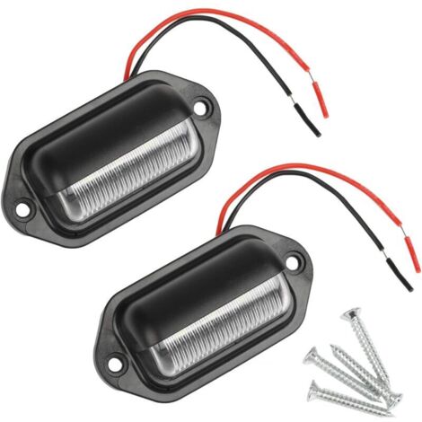 2PCS LED Eclairage Plaque Immatriculation Étanche 6 LED Feux Arrière Lampe de Plaque dImmatriculation pour 12V/ 24V Camion Camionnette Remorque Voiture Véhicule Caravane (1/5)