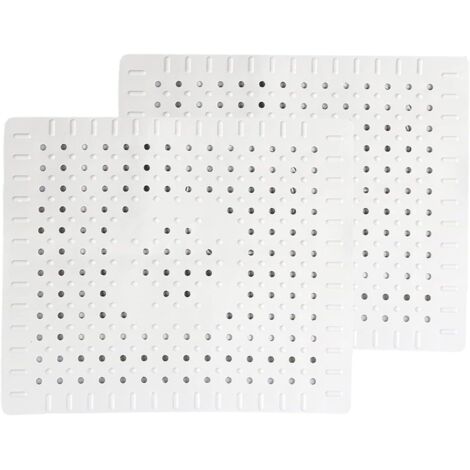 blanc Lot de 2 tapis de protection pour évier de cuisine en caoutchouc antidérapant durable, facile à nettoyer et à couper soi-même. (1/5)