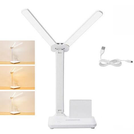 Rnemitery – Lampe de bureau LED dimmable avec chargeur USB – Contrôle des couleurs – Angle de pivotement 160° – Pour lecture et études (1/5)
