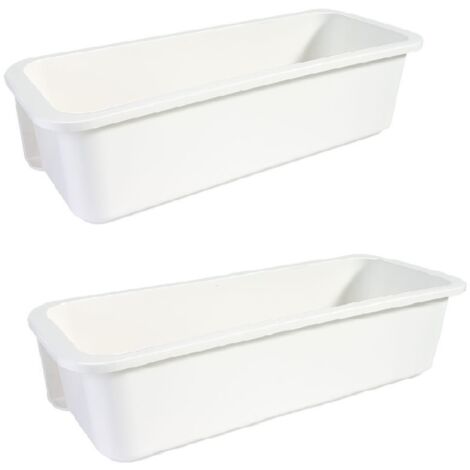 Lot de 2 paniers coulissants pour armoire de salle de bain, étagères coulissantes pour tiroirs de rangement sous l'évier de la cuisine ou dans un espace restreint (blanc) (1/5)