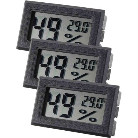 Lot de 3 mini hygromètres numériques, thermomètres et hygromètres d'intérieur avec capteur de température Fahrenheit (℉) (1/5)